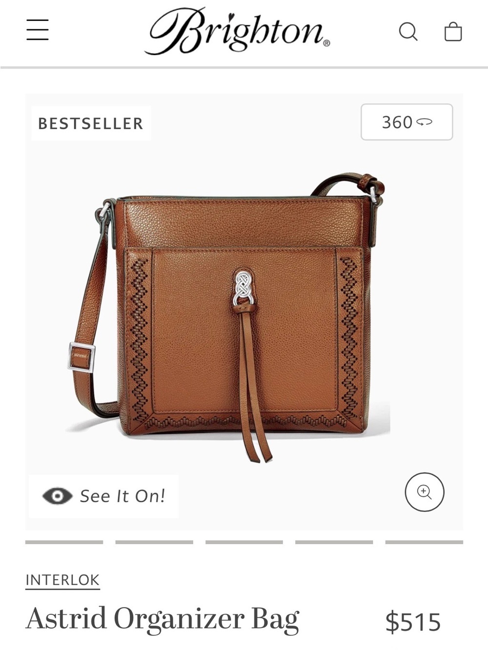 Brighton Brown Leather Crossbody Organizer with Tassel